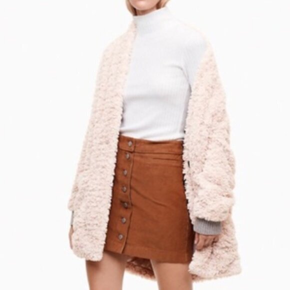 NWT | aritzia grete teddy coat in bone - Picture 4 of 6